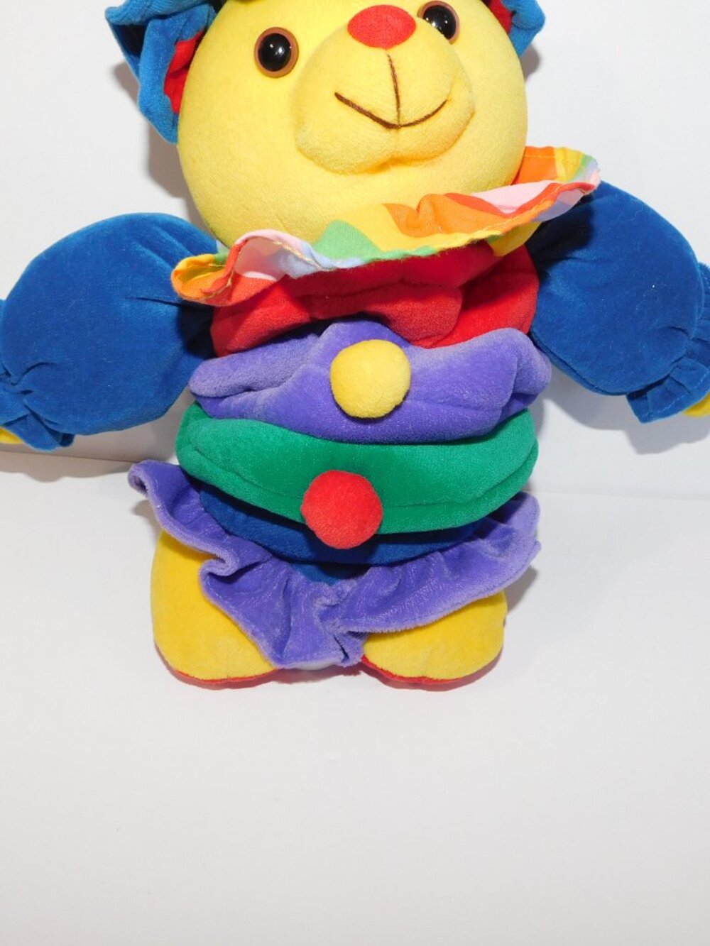 VTG 1995 Kids II Musical Pull string Plush Rainbow Bear Clown Crib Toy - Picture 4 of 6